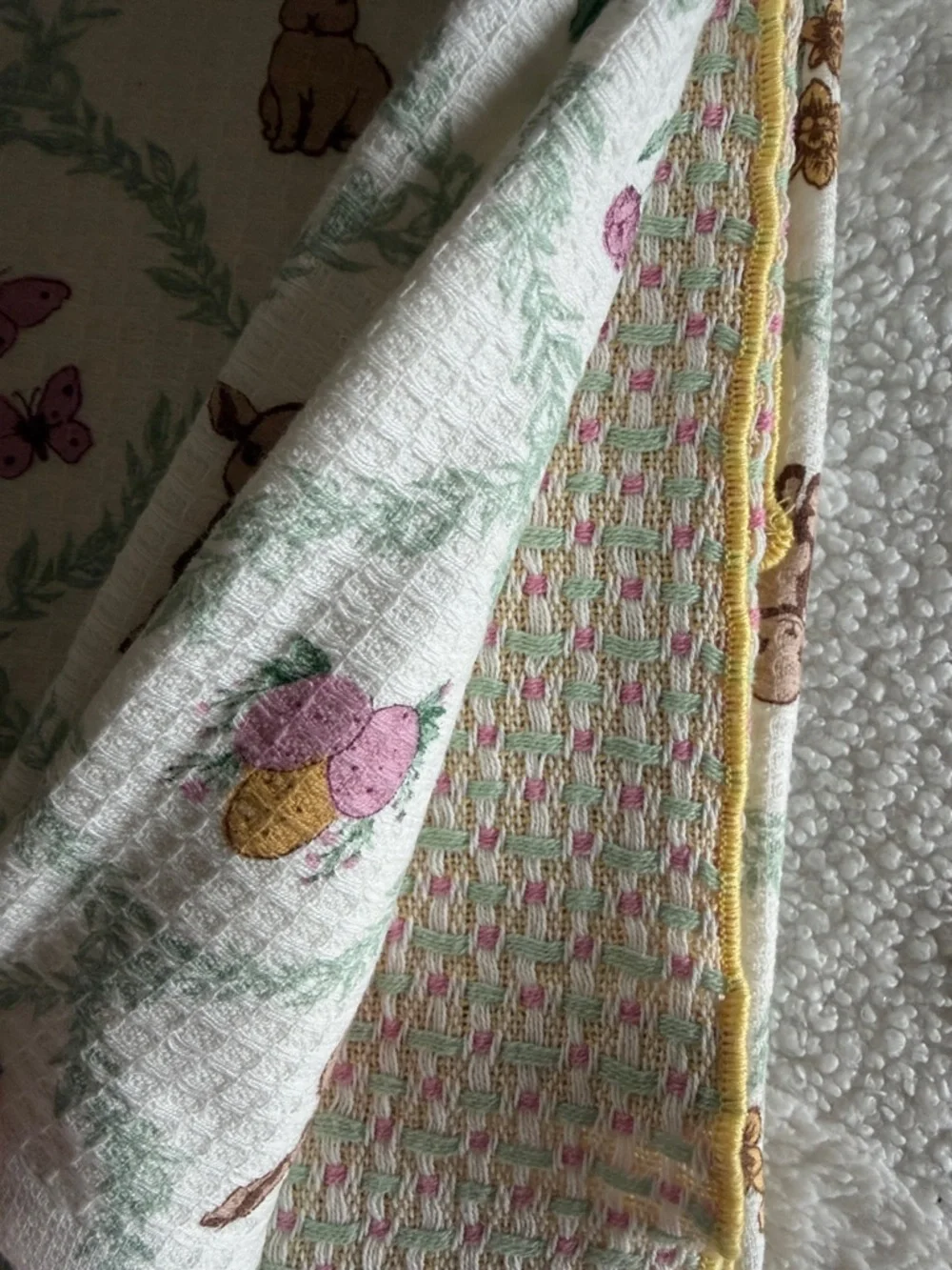 Shabby Chic Kitchen Towels Easter Bunny Chick 🐥 Goose 🪿 NEW!